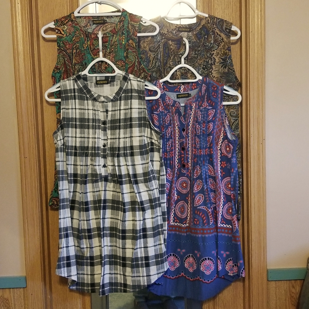 4 Reborn Sleeveless Tunics Medium
